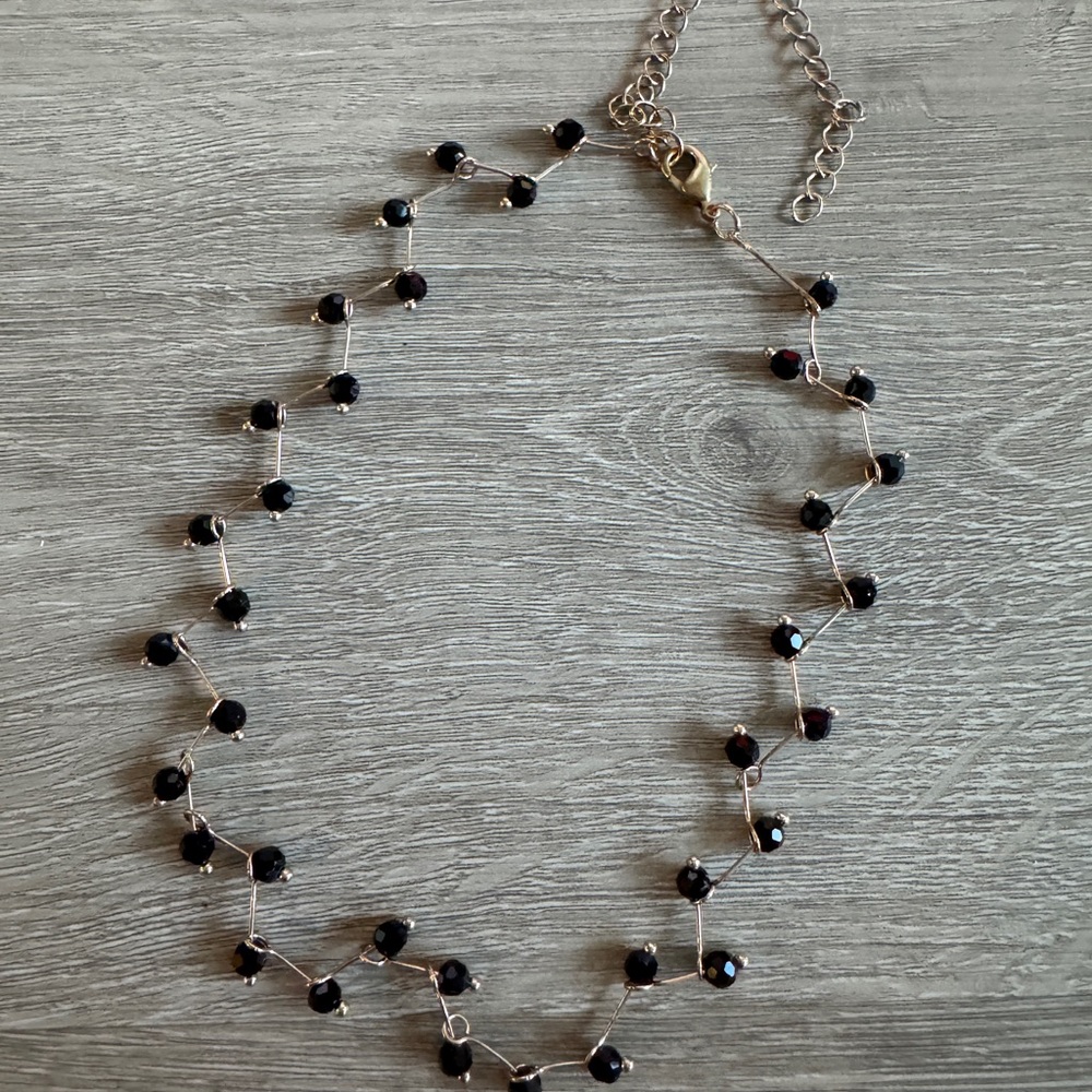 Elegant Black Beaded Necklace